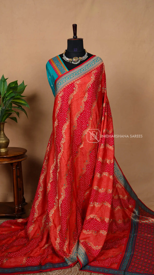Russian Dola With Bandhini Lehariya Concept Design