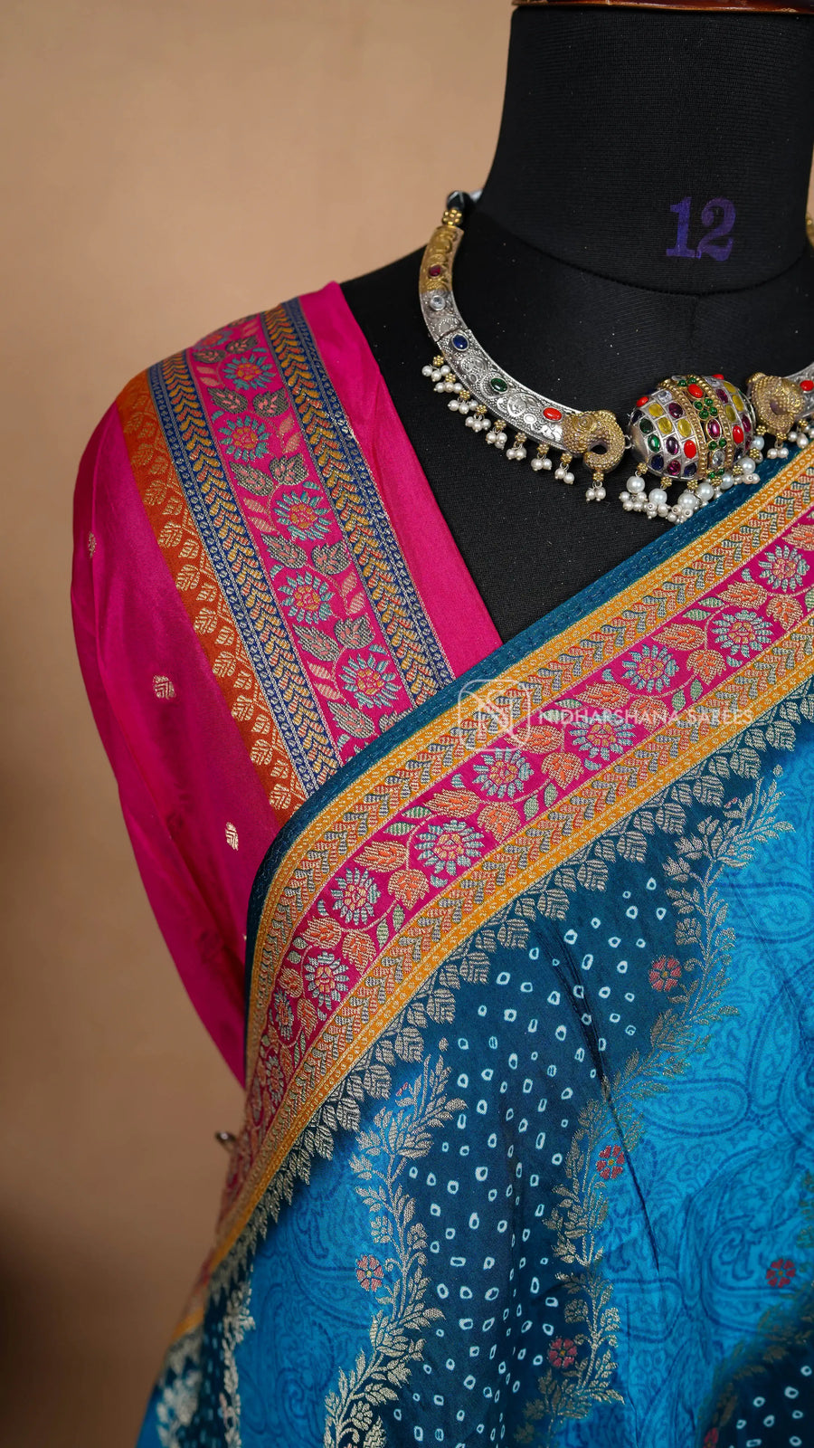 Russian Dola With Bandhini Lehariya Concept Design