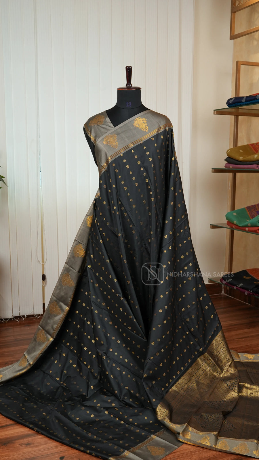 Semi Soft Silk Sari With Zari Butta And Contrast Border