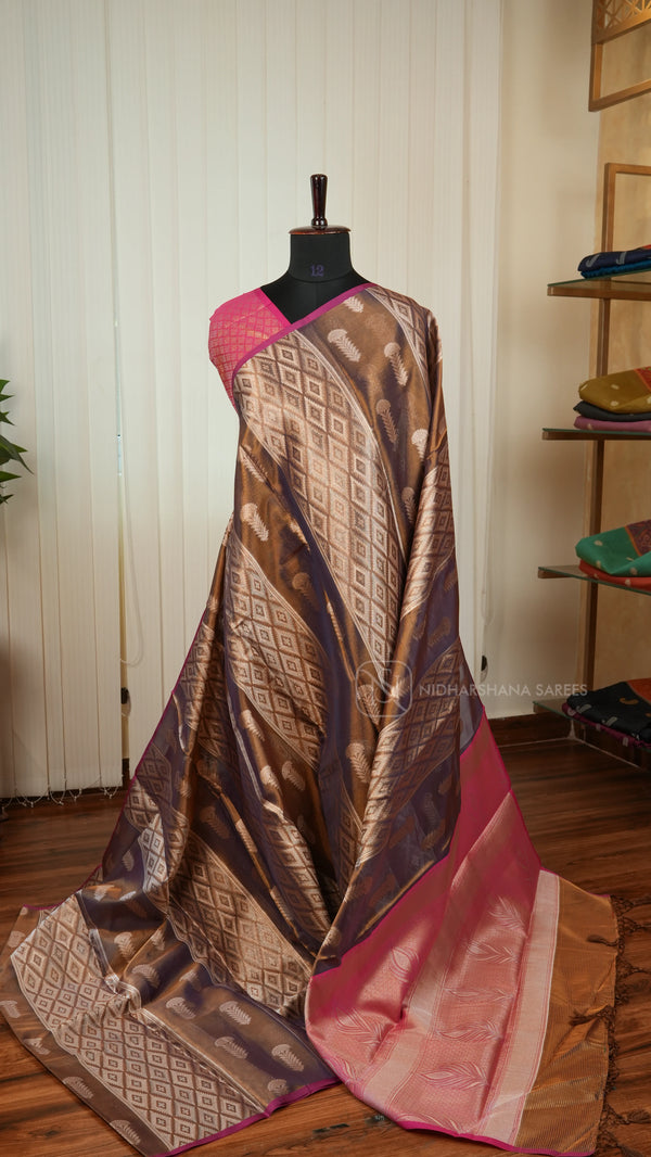 Tissue Saree With Floral Weaving Concept