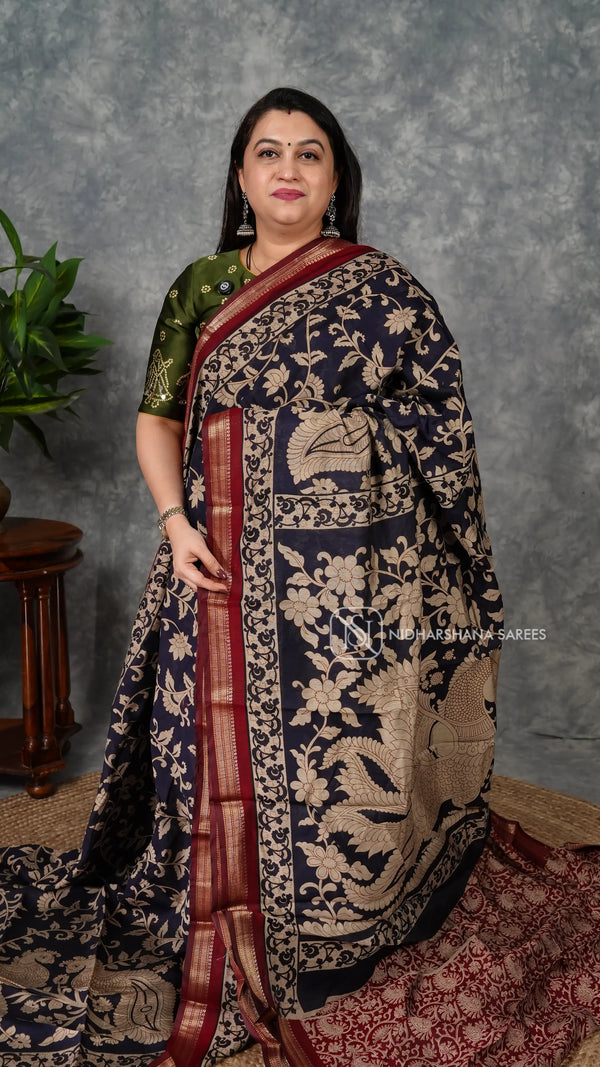 Viscose Cotton With Kalamkari Print