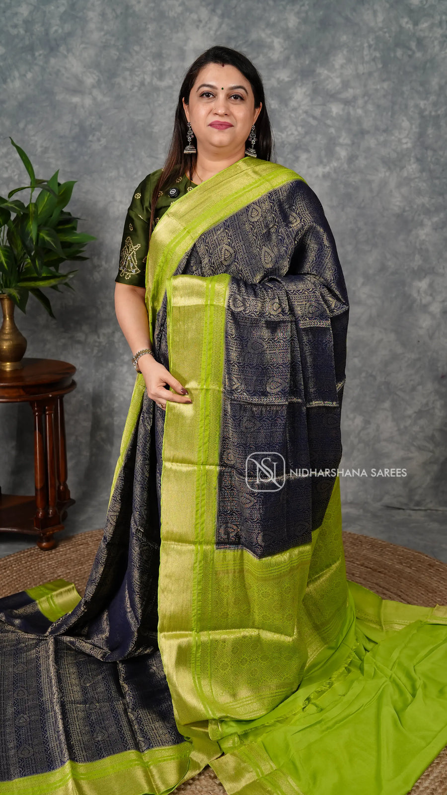 Semi Crepe Silk With Zari Border