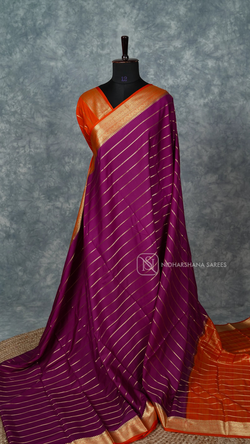 Semi Crepe Silk With Zari Lines
