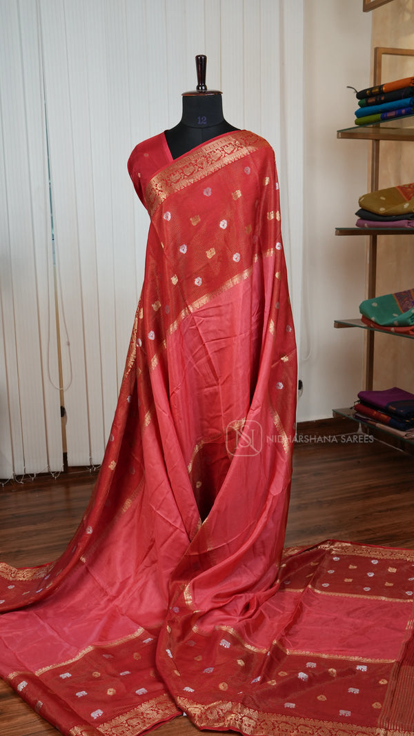 Premium Crepe Silk With Zari Lines And Elephant Butta