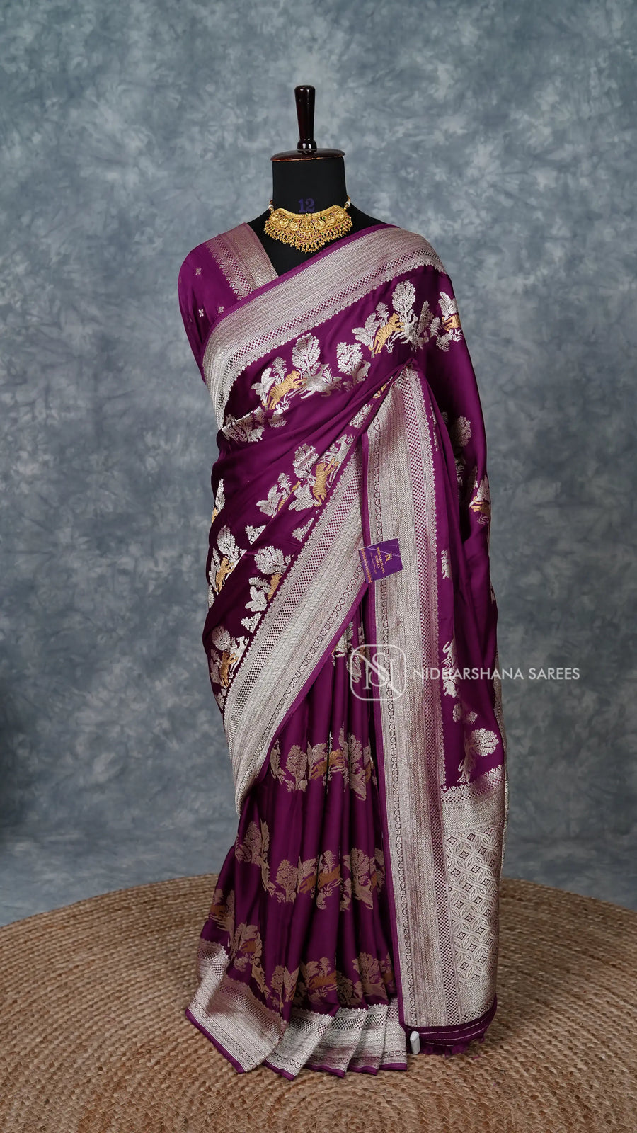 Mashru Satin With Silver Zari Weaving