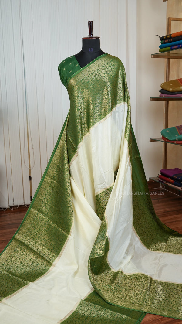 Premium Crepe Silk With Zari Weaving Border