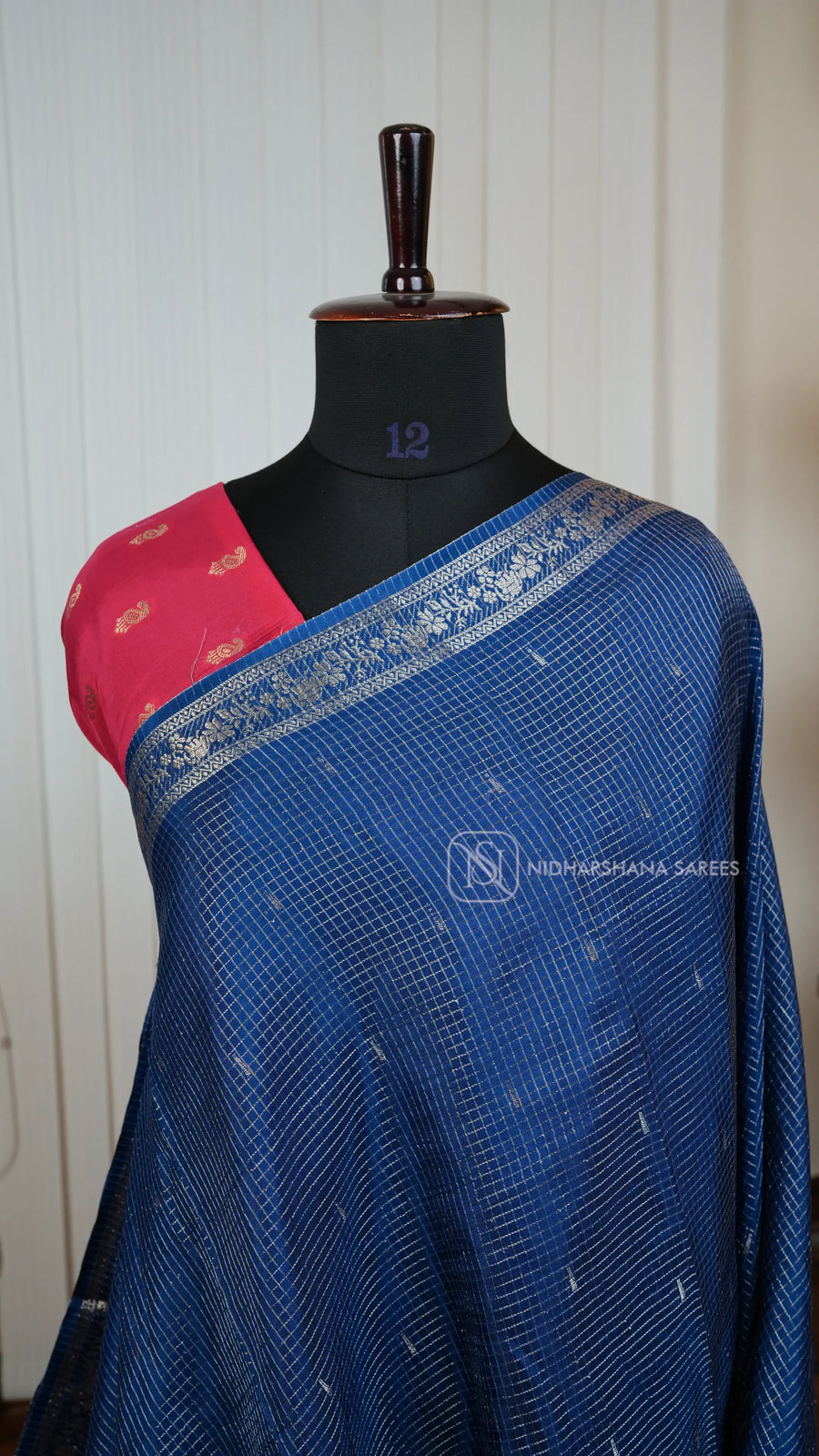 Semi Viscose Silk With Mini Zari Checks And Zari Border Concept