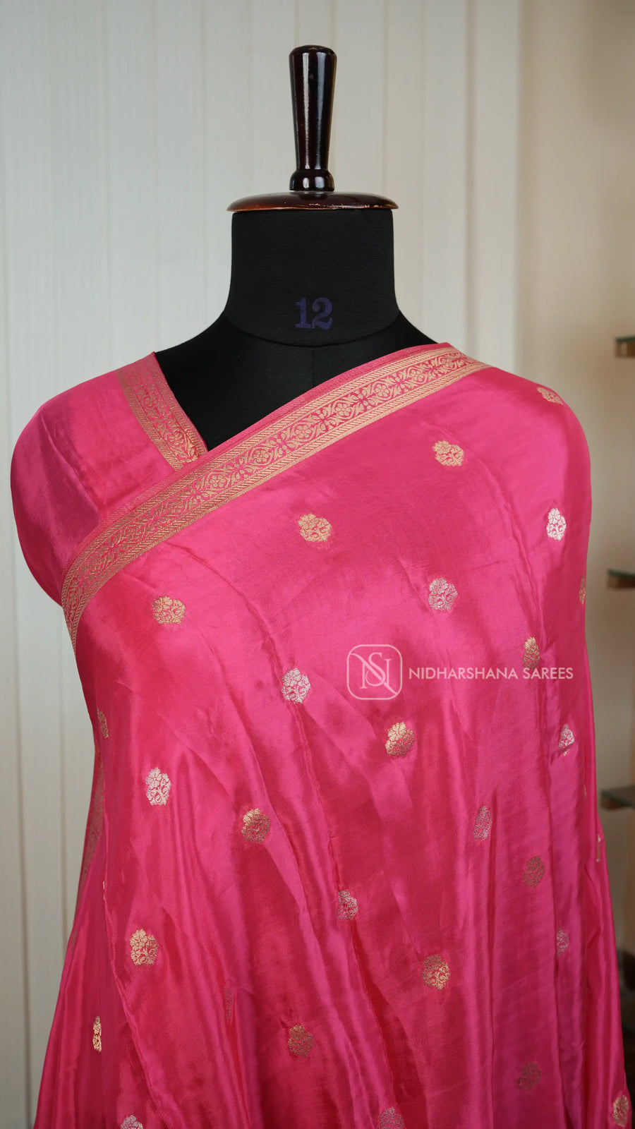 Mashru Satin With Zari Butta With Zari Lines Border