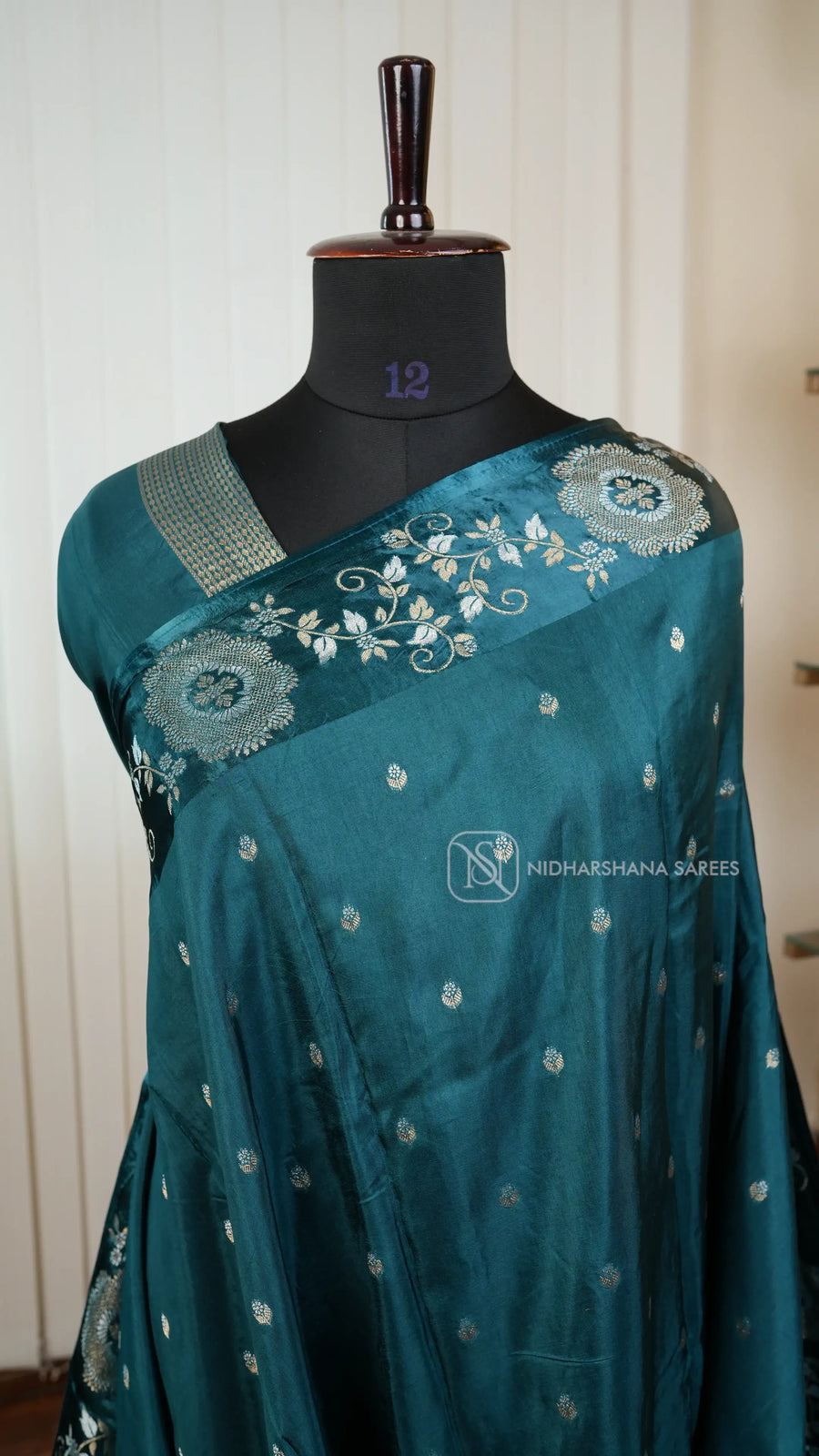 Semi Viscose Silk With Satin Border And Floral Zari Weaving