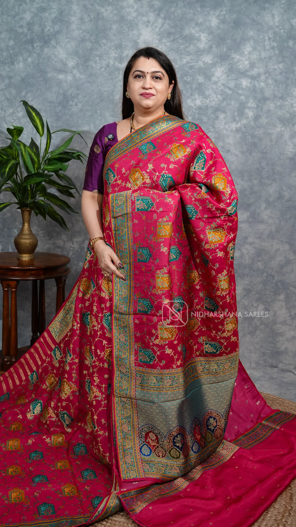 Russian Dola With Floral Zari Weaving Concept