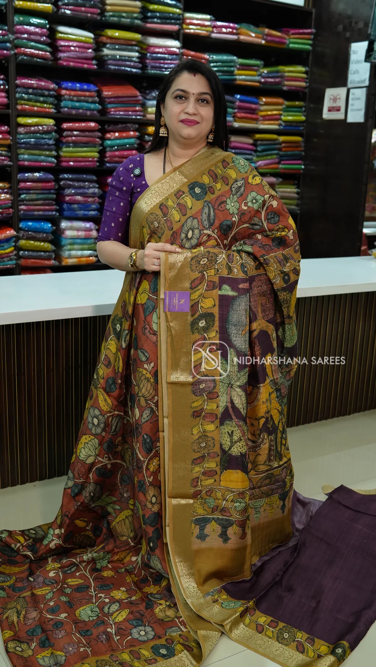Premium Tussar Silk With Digital Printed Concept