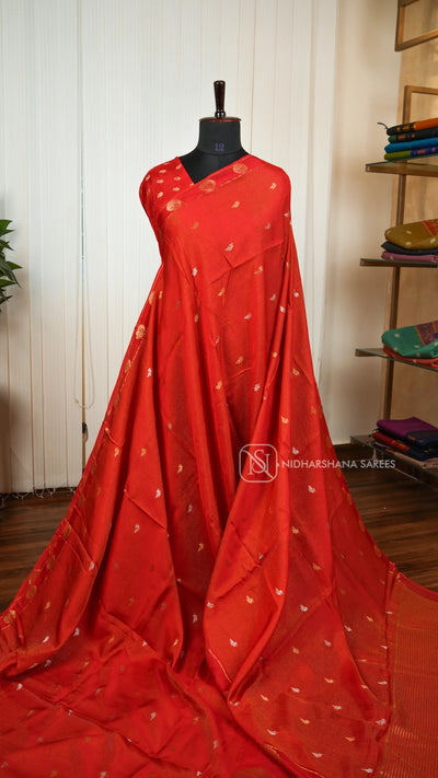 Semi Viscose Silk With Zari Lines And Zari Butta Concept