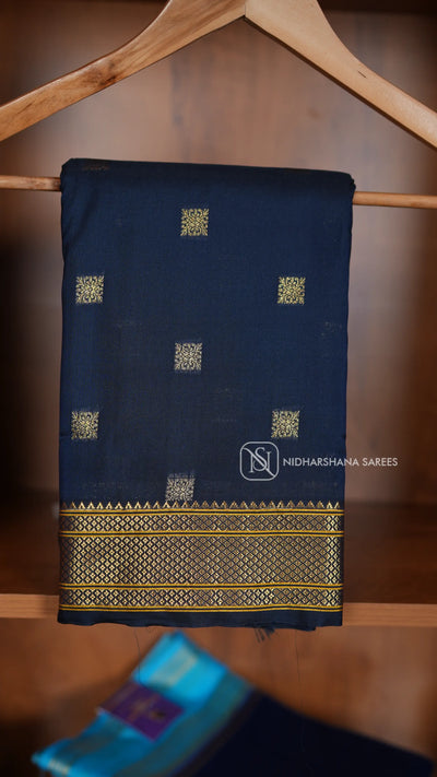 Semi Kanchipuram Silk With Zari Butta And Zari Border