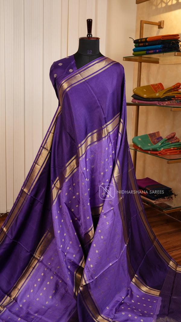 Semi Viscose Silk With Zari Butta And Zari Border Concept