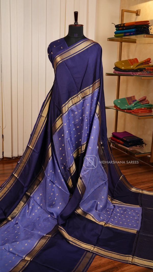 Semi Viscose Silk With Zari Butta And Zari Border Concept