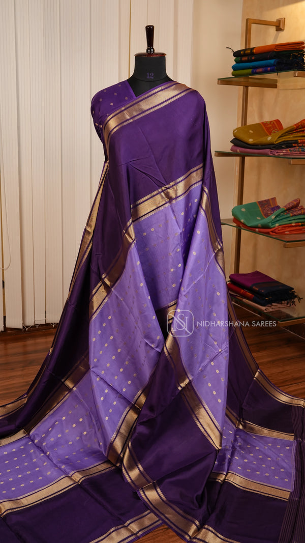Semi Viscose Silk With Zari Butta And Zari Border Concept