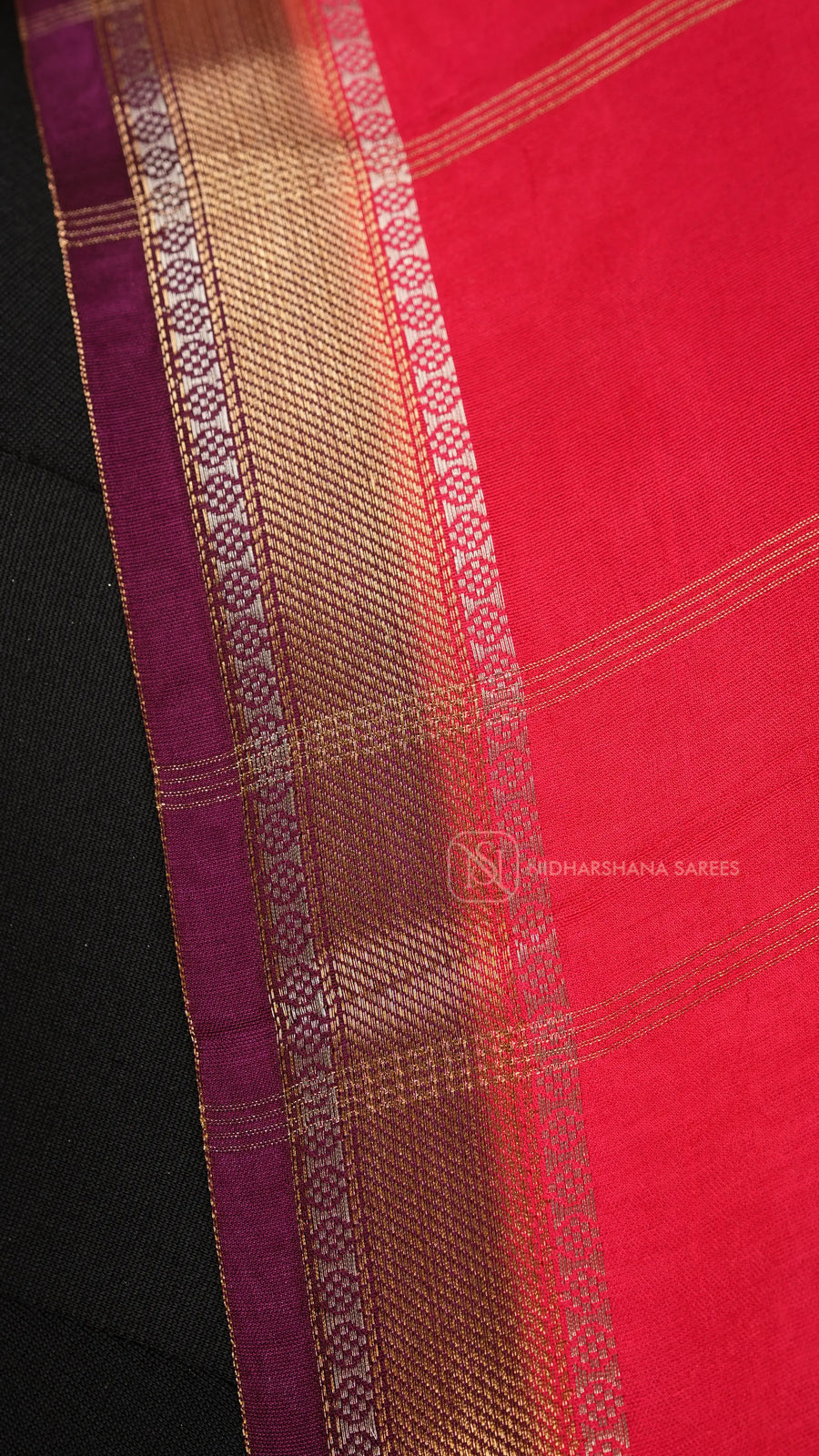 Viscose Silk With Zari Butta And Contrast Border