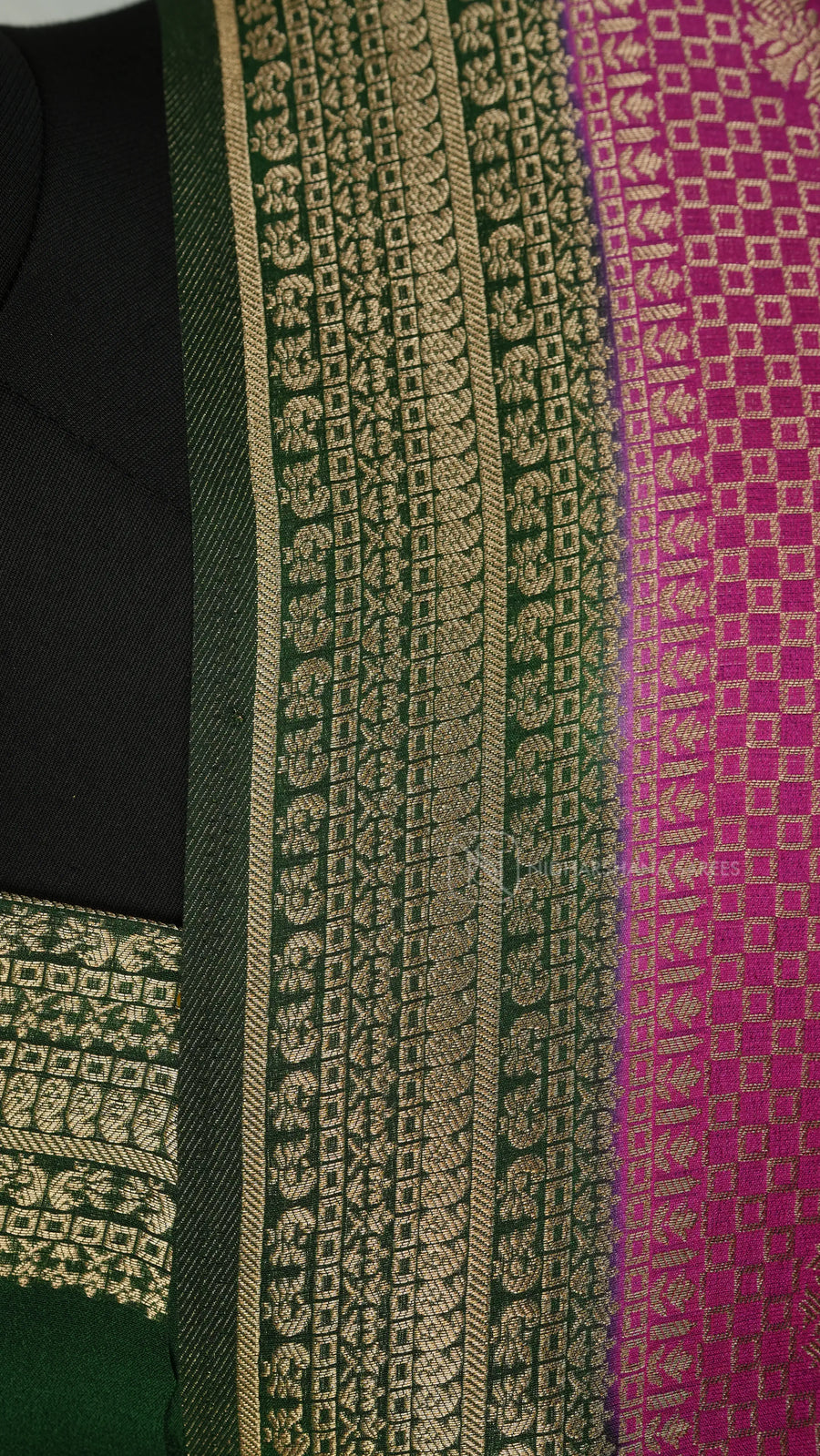 Viscose Georgette With Floral Zari Butta And Contrast Border