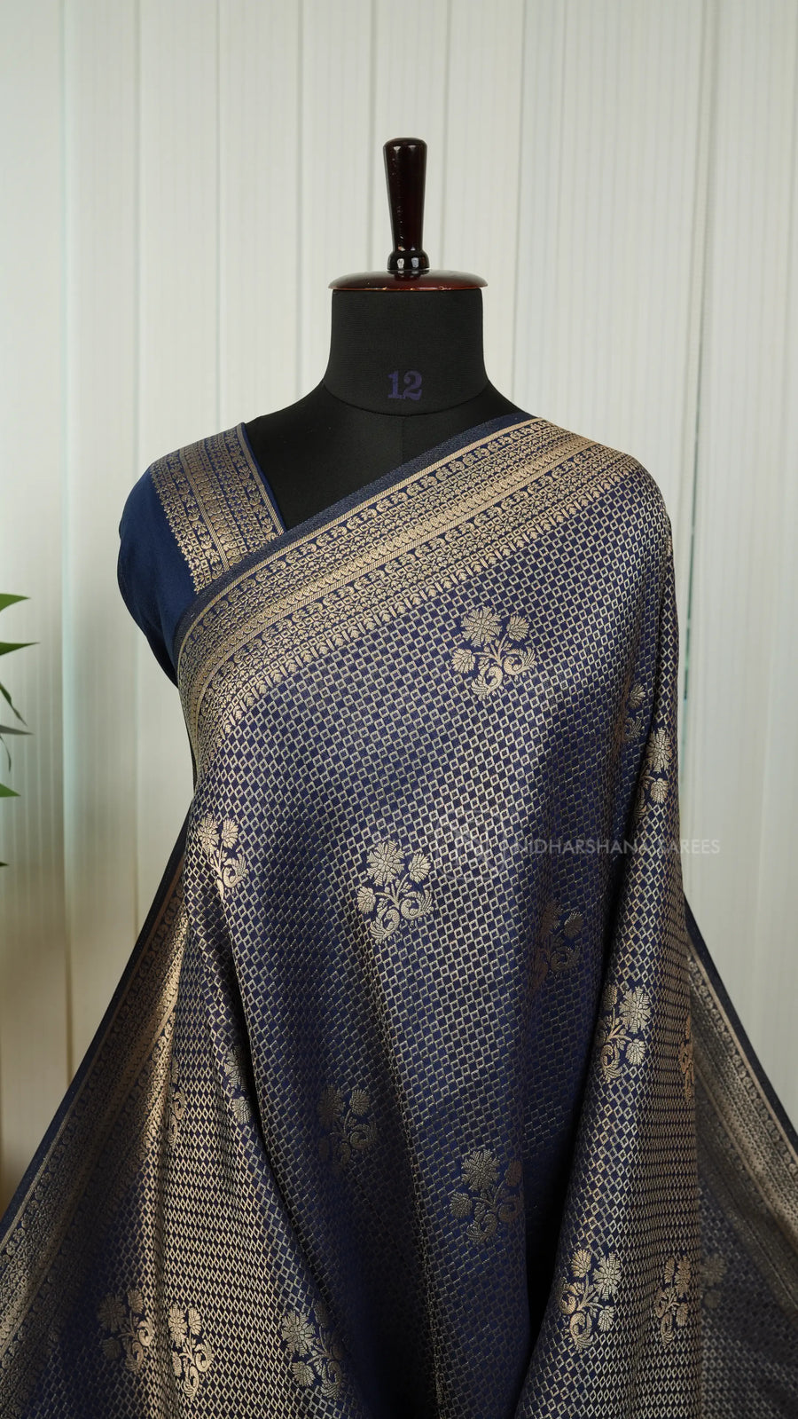 Viscose Georgette With Floral Zari Butta And Contrast Border
