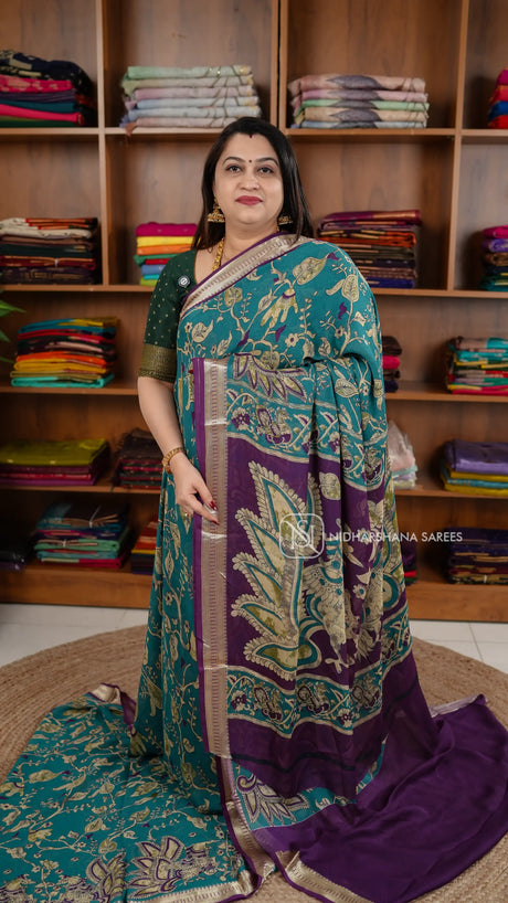 Muslin Georgette With Floral Digital Print