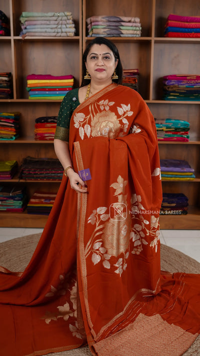 Viscose Georgette With Floral Zari Weaving Concept