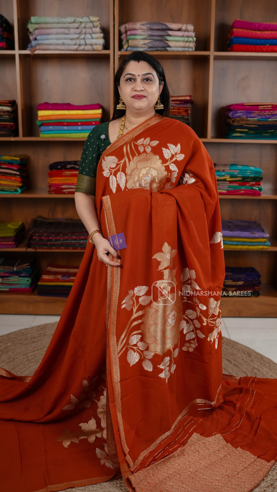 Viscose Georgette With Floral Zari Weaving Concept