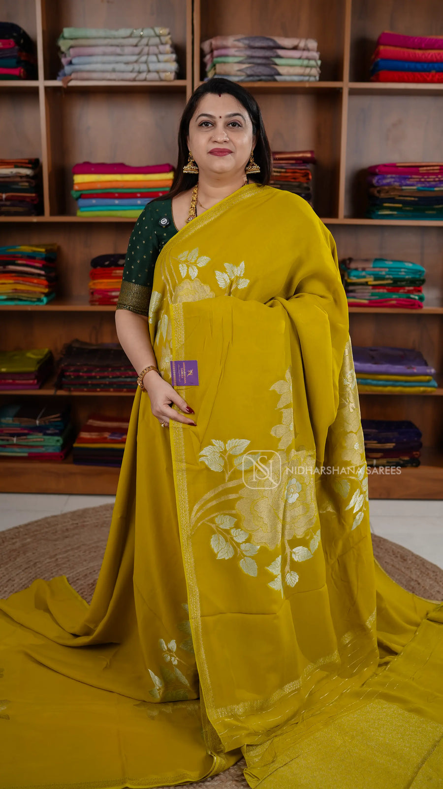 Viscose Georgette With Floral Zari Weaving Concept