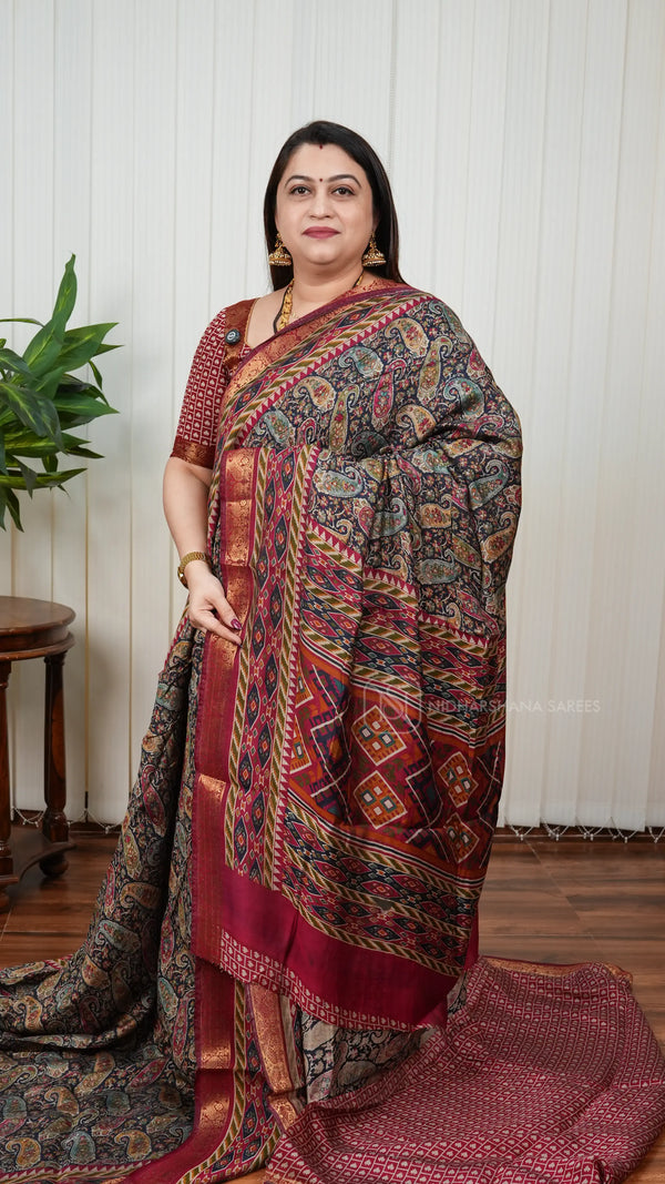 Viscose Cotton With Kalamkari Inspired Concept