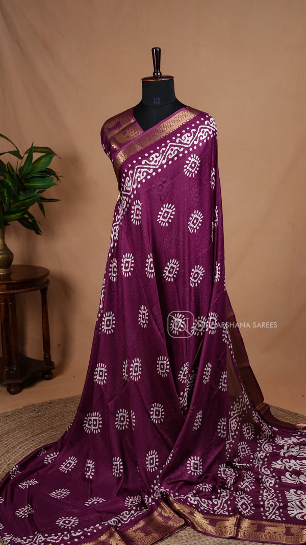 Muslin Georgette With Batic Print