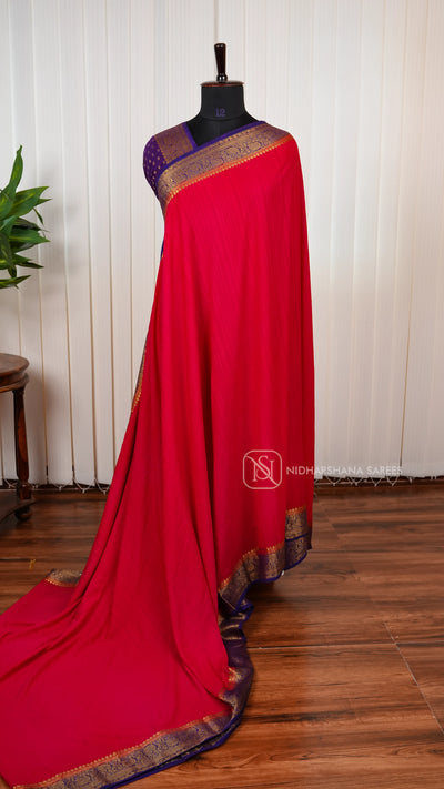 Tussar By Georgette With Contrast Zari Border
