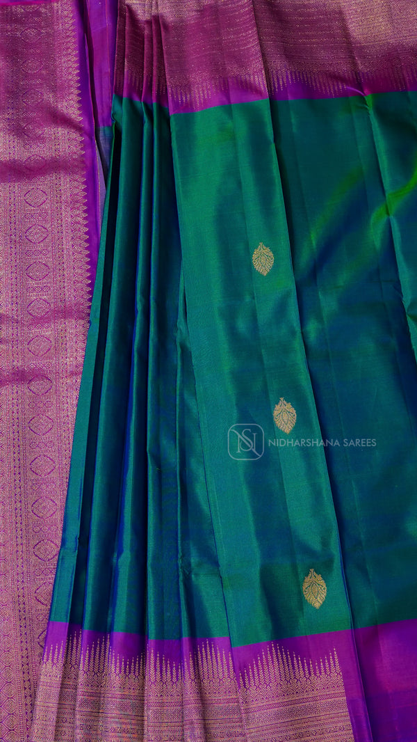 Pure Kanchipuram Silk Saree With Zari Butta And Zari Border