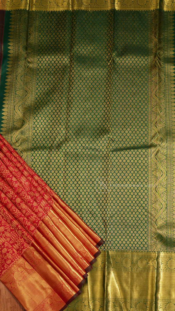Pure Kanchipuram Silk Saree With Zari Weaving And Zari Border