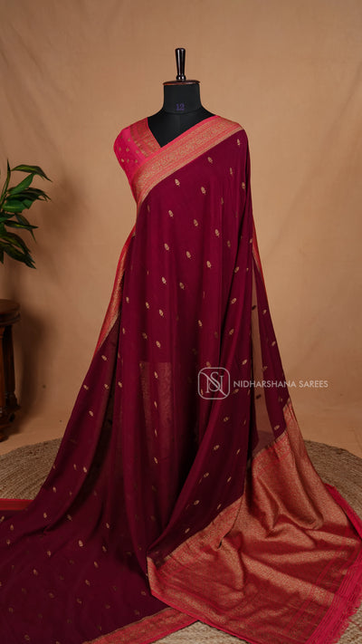 Semi Banarasi Georgette With Antic Zari Woven Concept