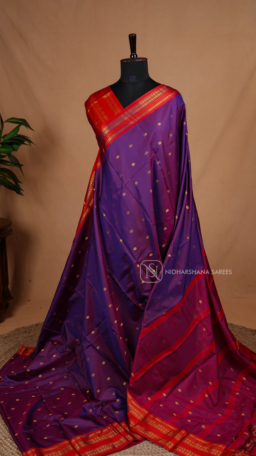 Semi Soft Silk With Zari Butta And Contrast Bentex Border