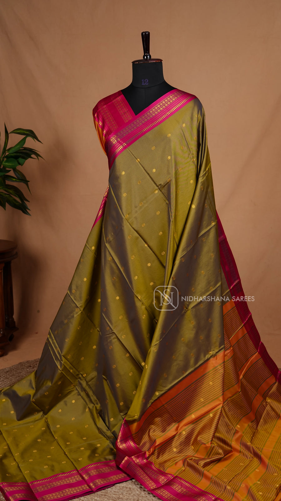 Semi Soft Silk With Zari Butta And Contrast Bentex Border