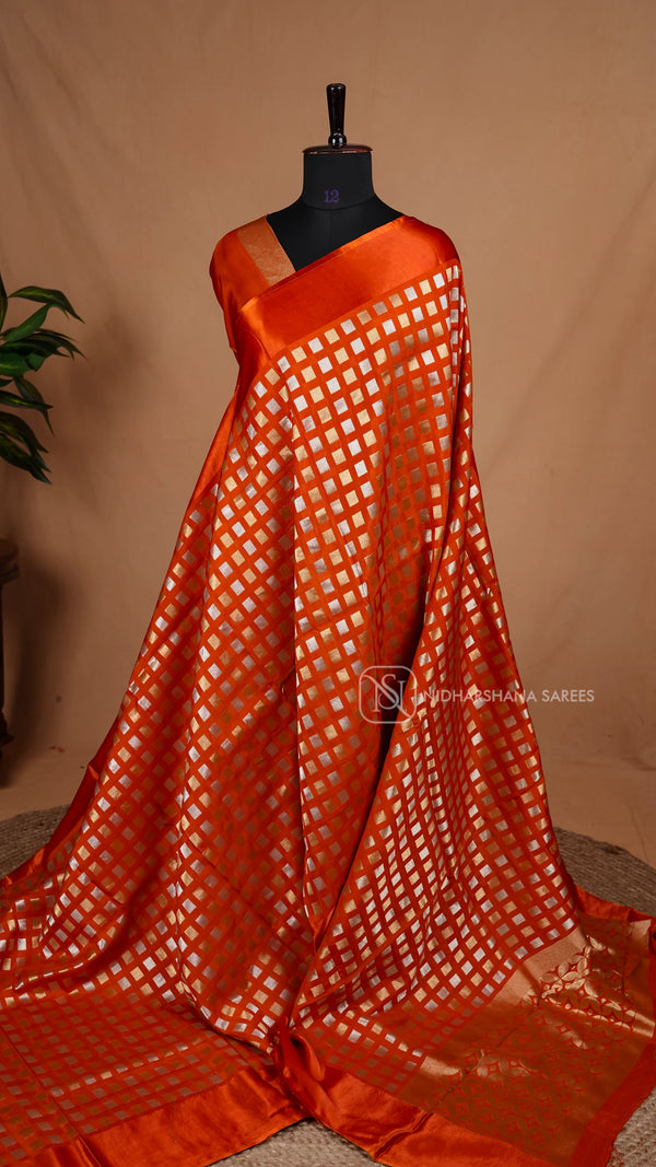Semi Raw Silk With Satin Border