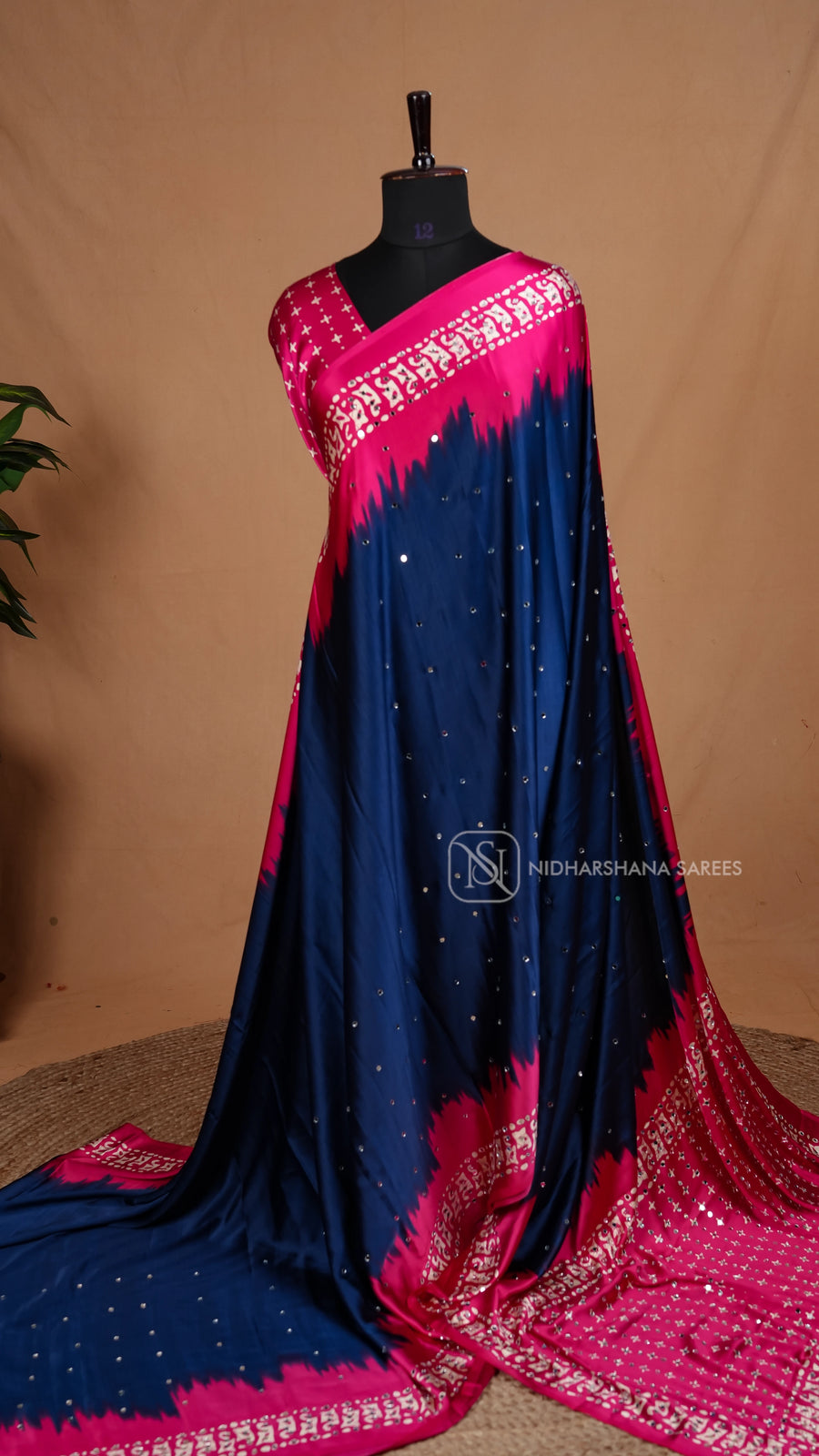 Semi Modal Satin With Mirror Work Concept