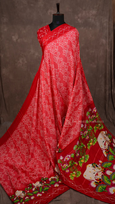Matka Tussar Silk With Pichwai Print Concept