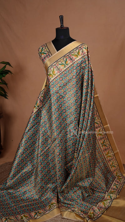 Tissue Saree With Patola Prints