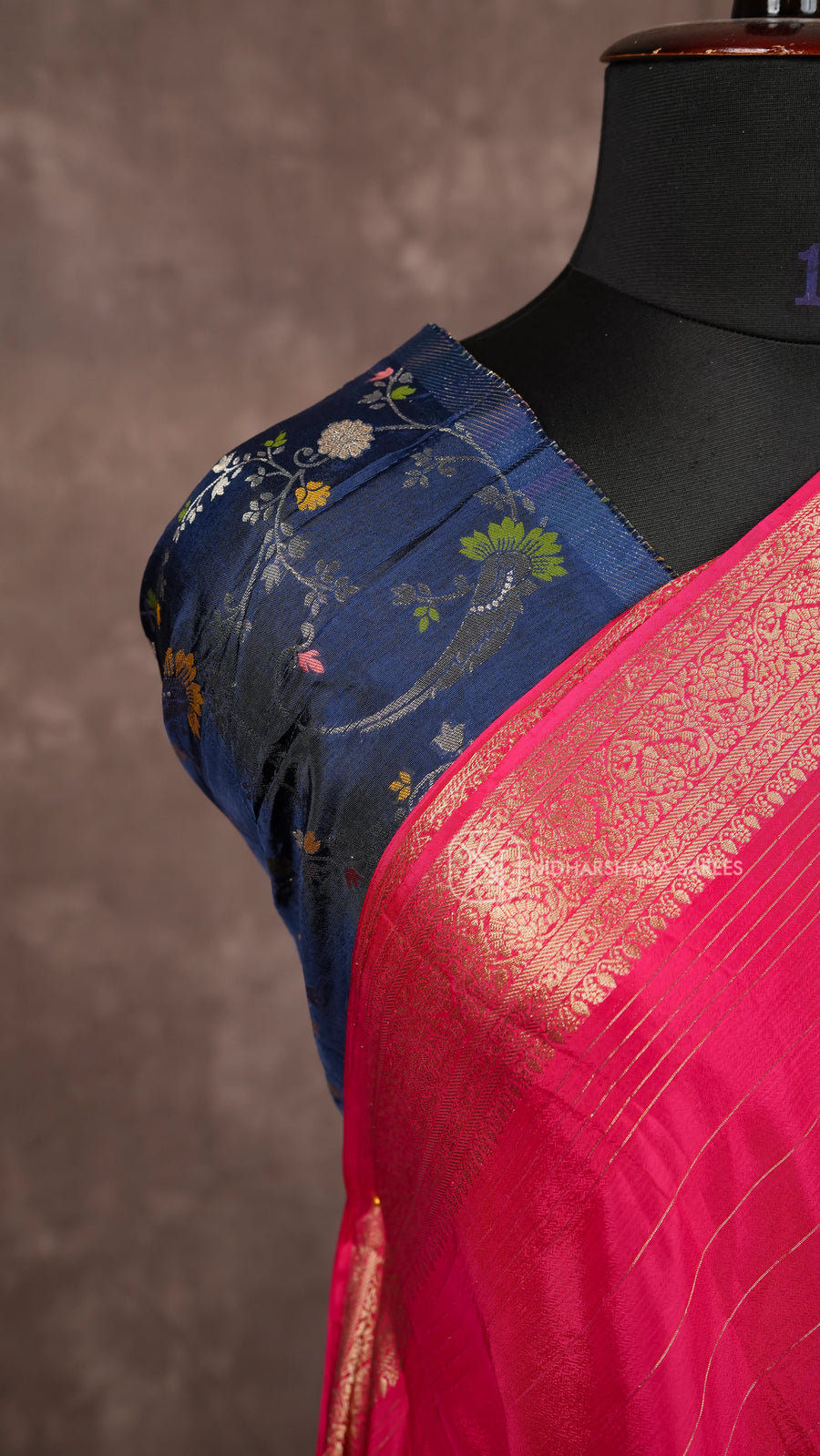 Premium Crepe Silk With Zari Lines And Floral Zari Border