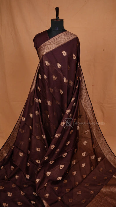 Pani Silk With Zari Floral Butta And Zari Border