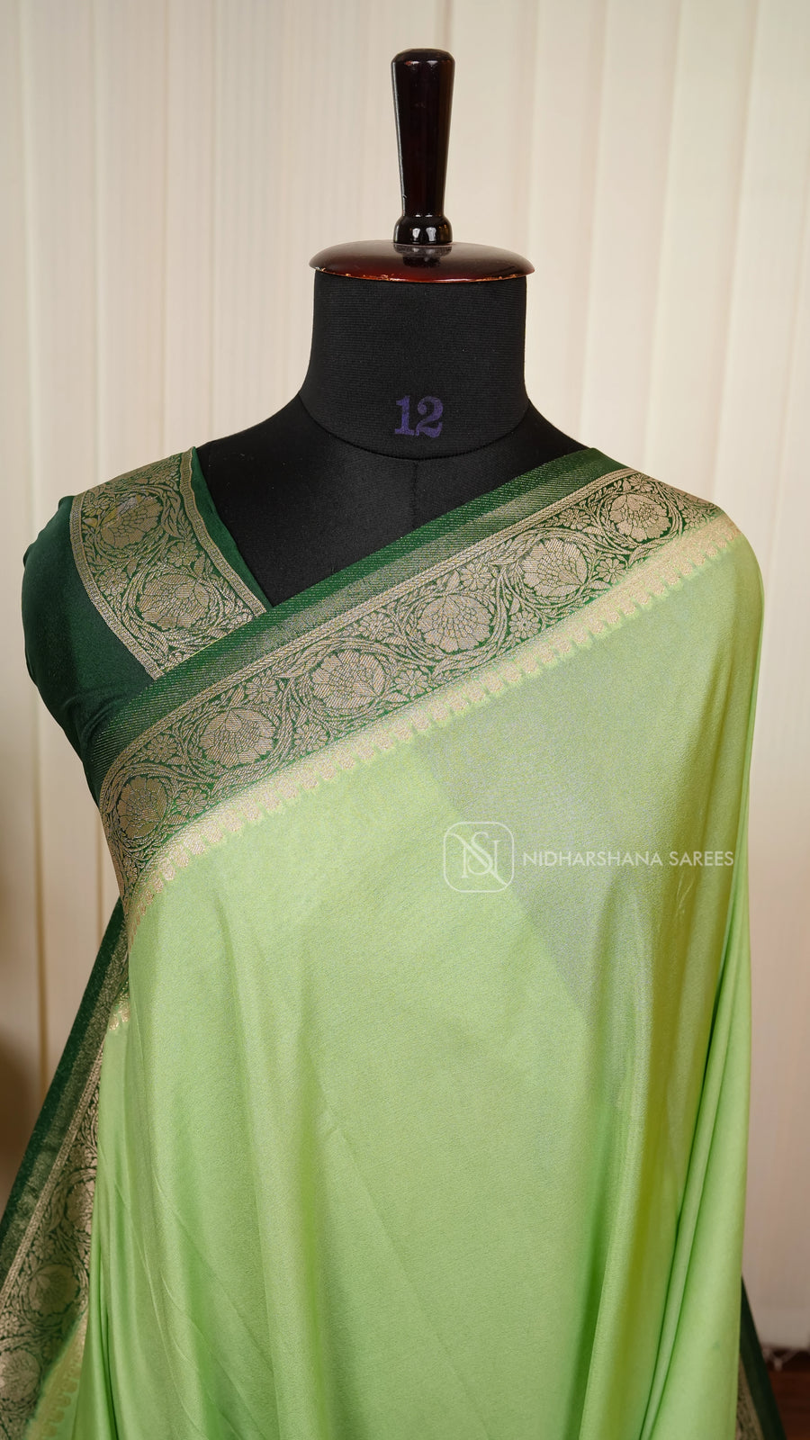Semi Crepe Silk With Silver Zari Border