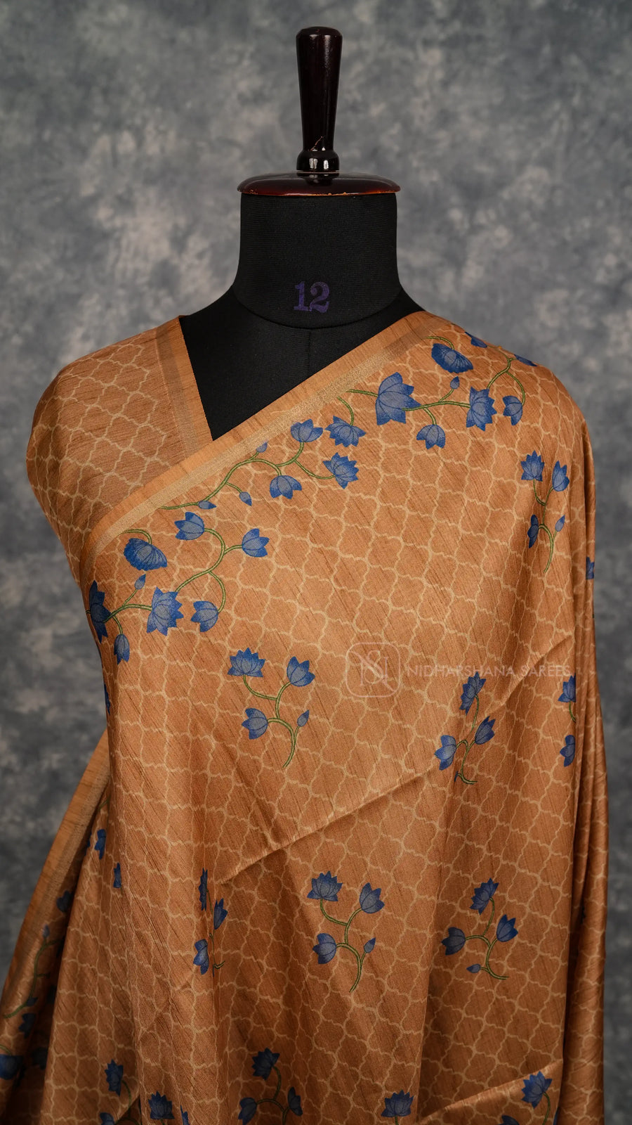 Chapa Tussar With Floral Digital Print
