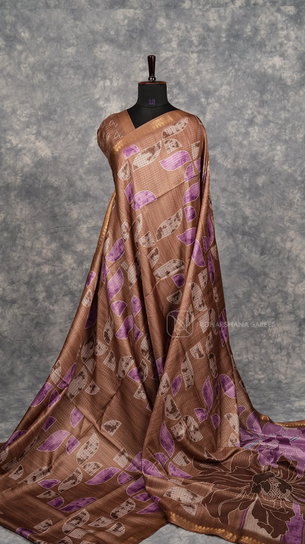 Semi Tussar With Digital Print