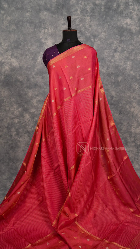 Premium Viscose With Silver And Gold Zari Butta And Zari Lines