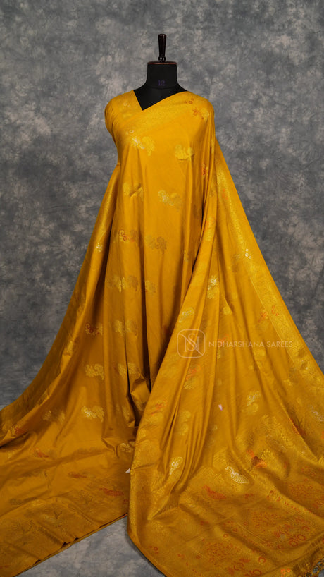 Premium Tussar With Zari Butta And Rich Zari Weaving Border