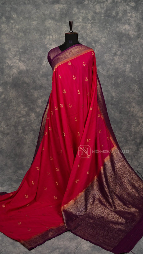 Tussar By Georgette With Zari Butta And Zari Border