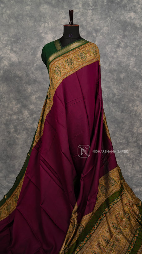 Viscose Cotton With Digital Print And Chit Zari Border