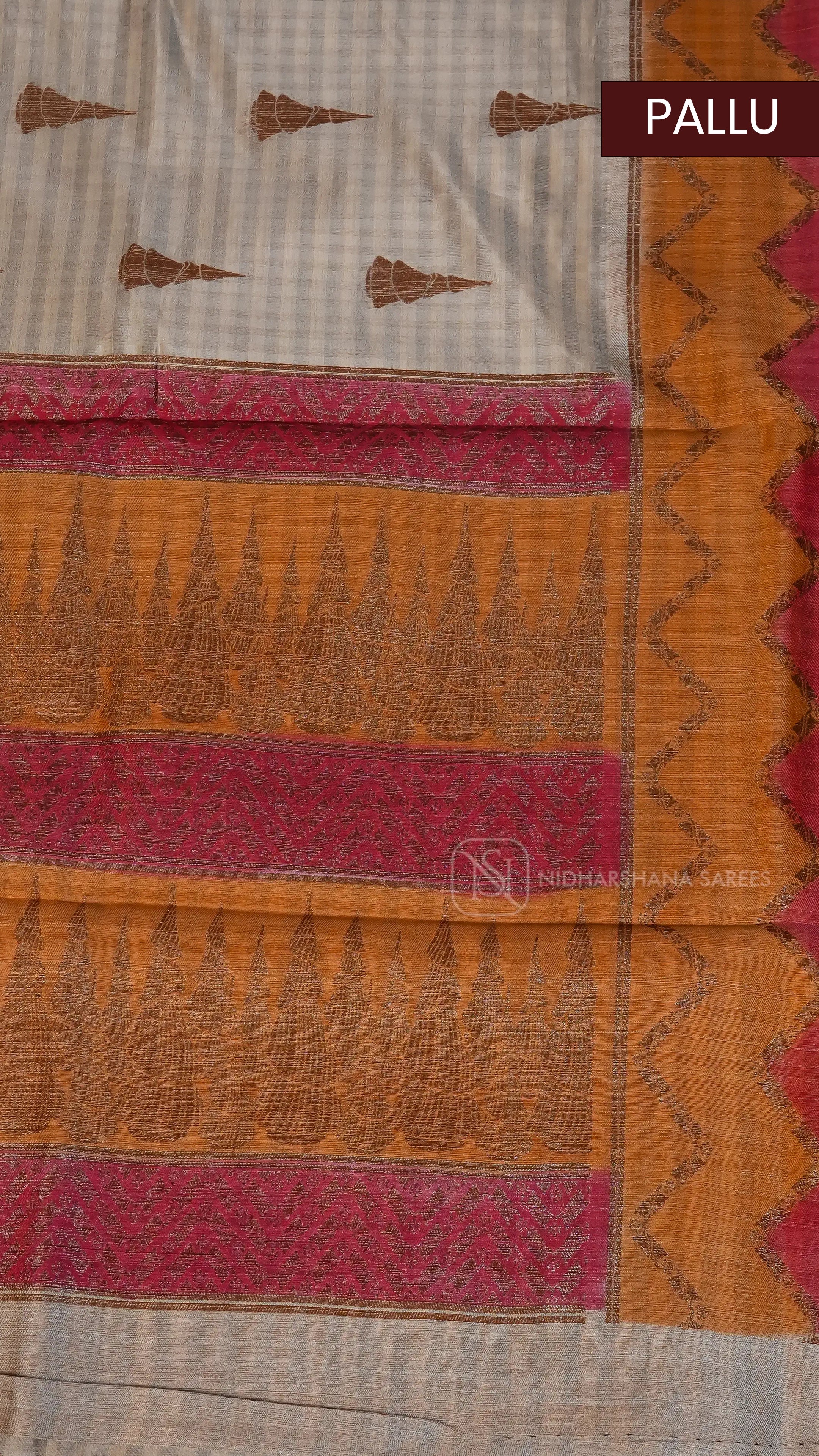 Semi Tussar Dhupian With Antic Zari Concept