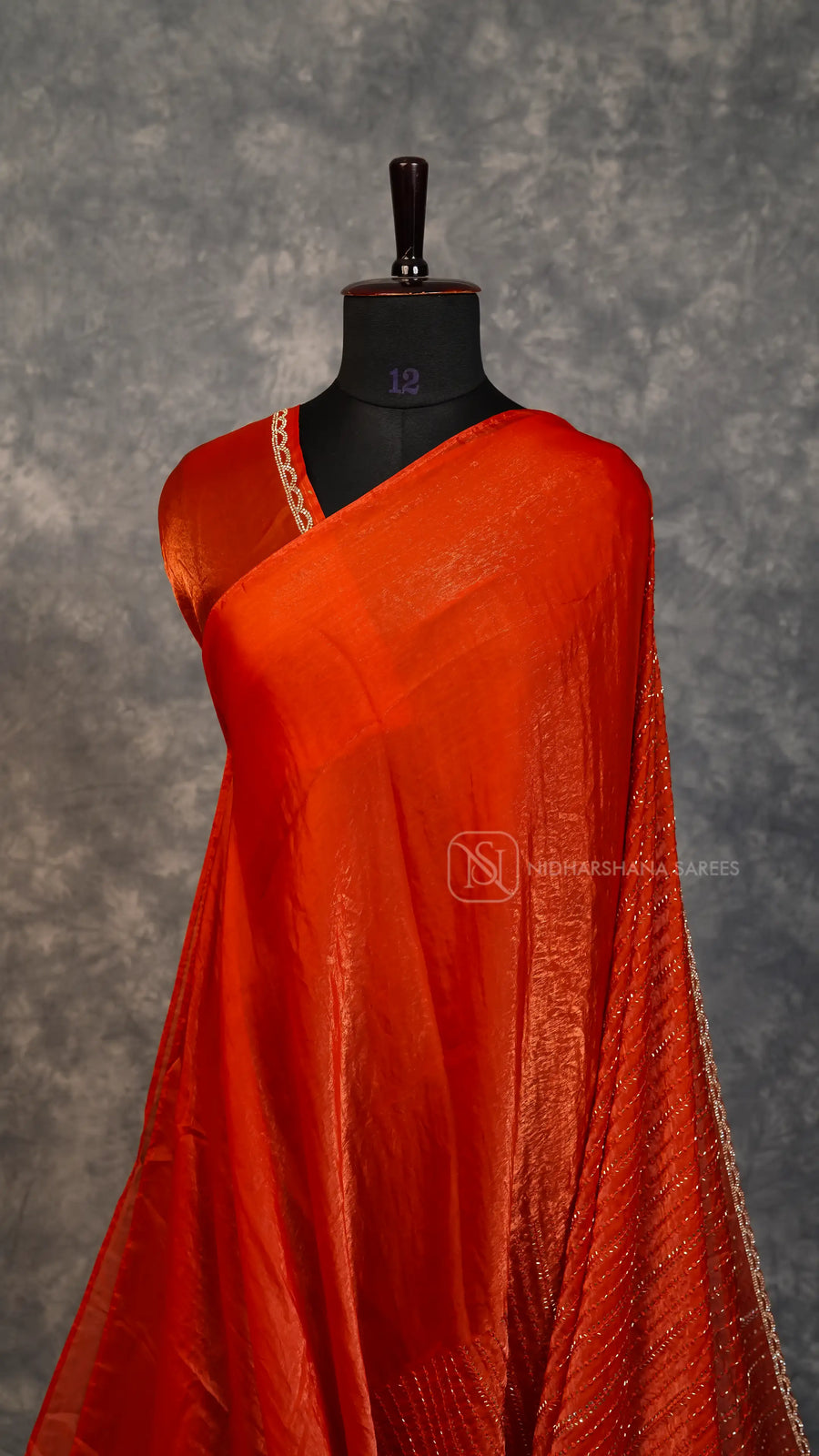 Fendi Satin With Stones and Kaddhana Work Concept